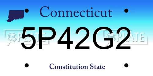 5P42G2 Connecticut License Plate