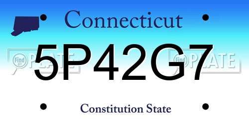 5P42G7 Connecticut License Plate