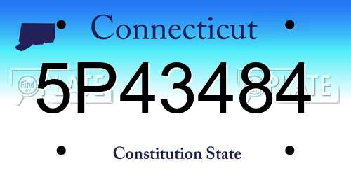 5P43484 Connecticut License Plate