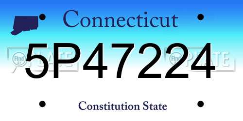 5P47224 Connecticut License Plate