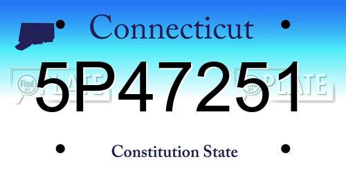 5P47251 Connecticut License Plate