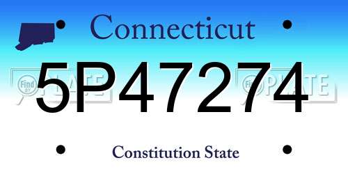 5P47274 Connecticut License Plate