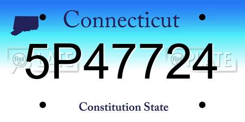 5P47724 Connecticut License Plate