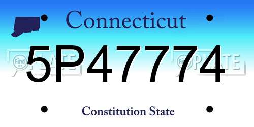 5P47774 Connecticut License Plate