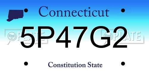 5P47G2 Connecticut License Plate