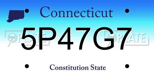5P47G7 Connecticut License Plate