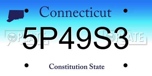 5P49S3 Connecticut License Plate