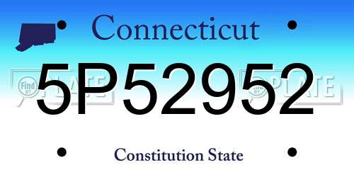 5P52952 Connecticut License Plate