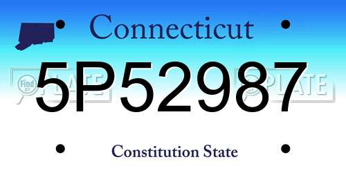 5P52987 Connecticut License Plate