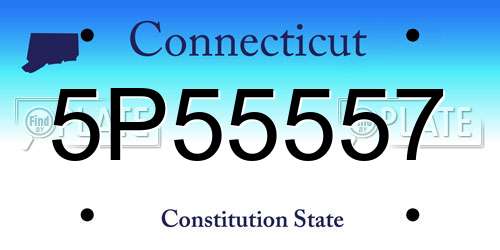 5P55557 Connecticut License Plate