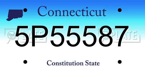 5P55587 Connecticut License Plate