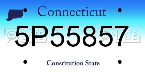 5P55857 Connecticut License Plate