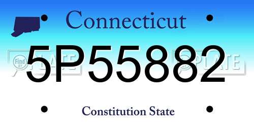 5P55882 Connecticut License Plate