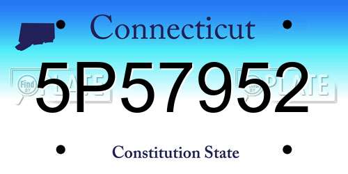 5P57952 Connecticut License Plate