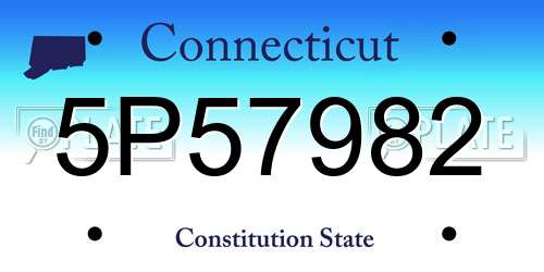 5P57982 Connecticut License Plate