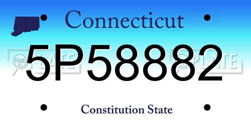 5P58882 Connecticut License Plate