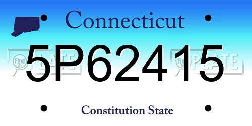 5P62415 Connecticut License Plate