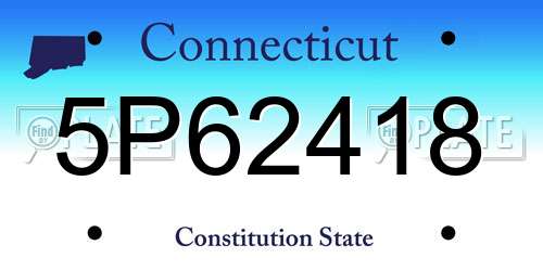 5P62418 Connecticut License Plate