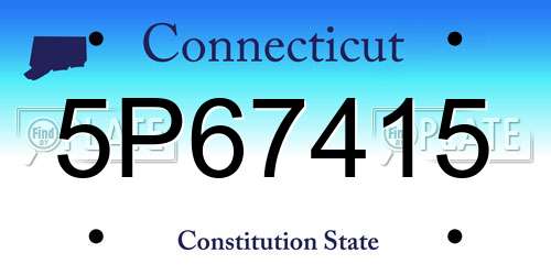 5P67415 Connecticut License Plate
