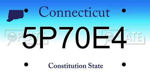 5P70E4 Connecticut License Plate