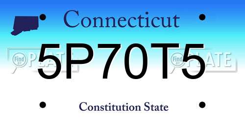 5P70T5 Connecticut License Plate
