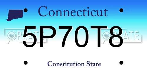 5P70T8 Connecticut License Plate