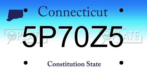 5P70Z5 Connecticut License Plate