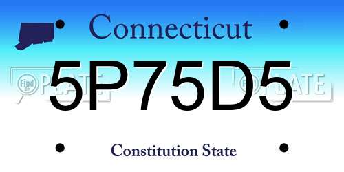 5P75D5 Connecticut License Plate