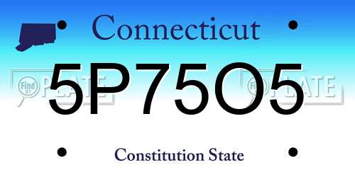 5P75O5 Connecticut License Plate