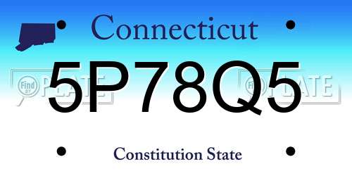 5P78Q5 Connecticut License Plate