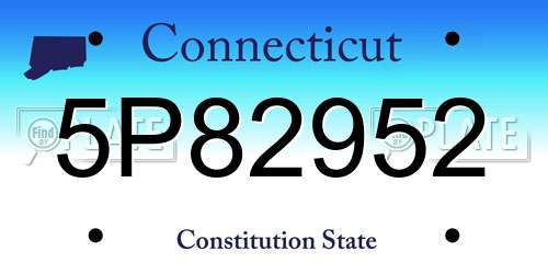 5P82952 Connecticut License Plate