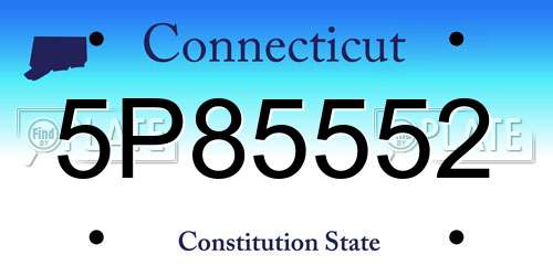 5P85552 Connecticut License Plate