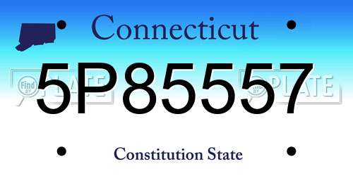 5P85557 Connecticut License Plate