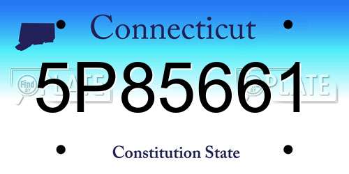 5P85661 Connecticut License Plate