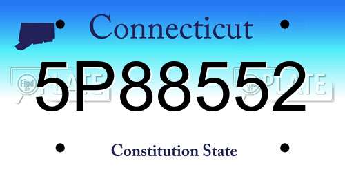 5P88552 Connecticut License Plate