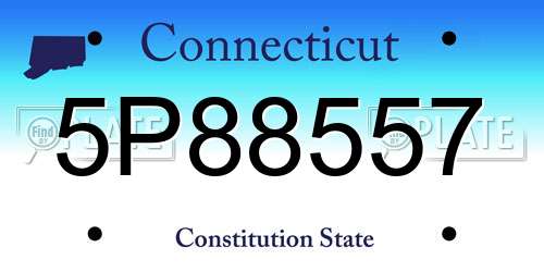 5P88557 Connecticut License Plate