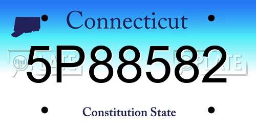 5P88582 Connecticut License Plate