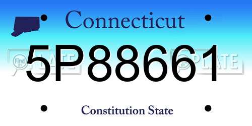 5P88661 Connecticut License Plate