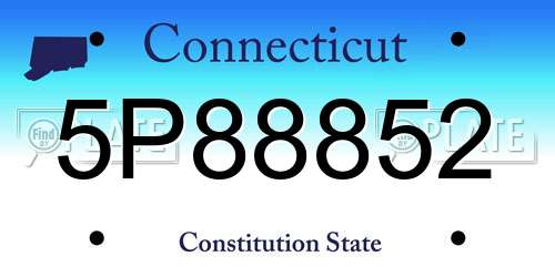 5P88852 Connecticut License Plate