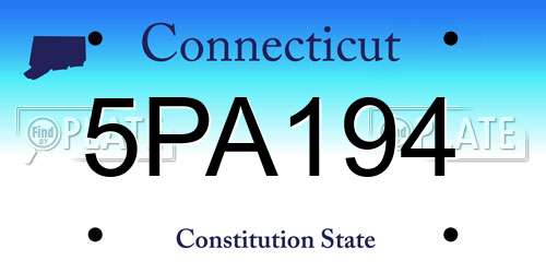 5PA194 Connecticut License Plate