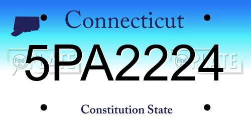 5PA2224 Connecticut License Plate