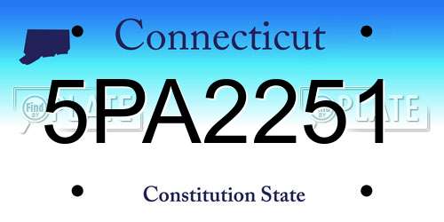 5PA2251 Connecticut License Plate