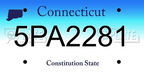 5PA2281 Connecticut License Plate