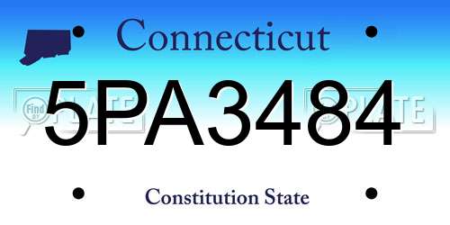 5PA3484 Connecticut License Plate