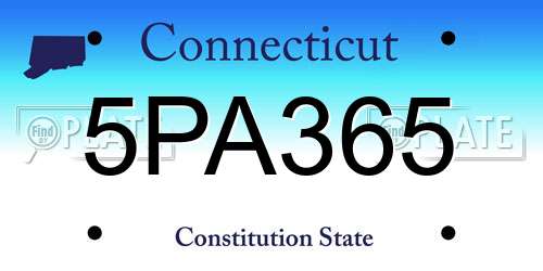 5PA365 Connecticut License Plate