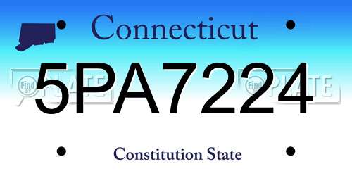 5PA7224 Connecticut License Plate