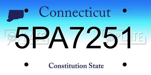 5PA7251 Connecticut License Plate