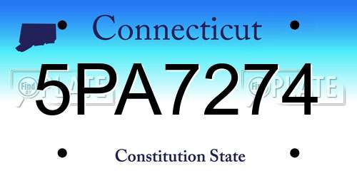 5PA7274 Connecticut License Plate