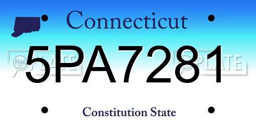 5PA7281 Connecticut License Plate