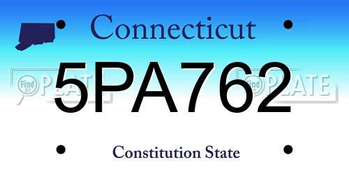 5PA762 Connecticut License Plate